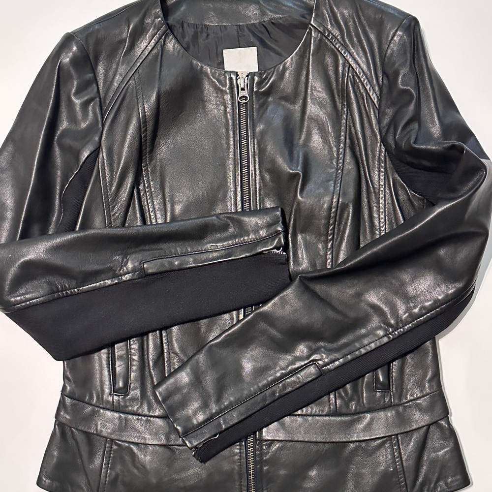 Halogen Black Genuine Leather Jacket